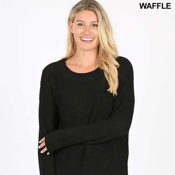 Zenana Outfitters Sweaters Waffle Knit Top Poshmark